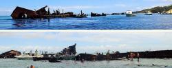 Tangalooma Wrecks from dinghy